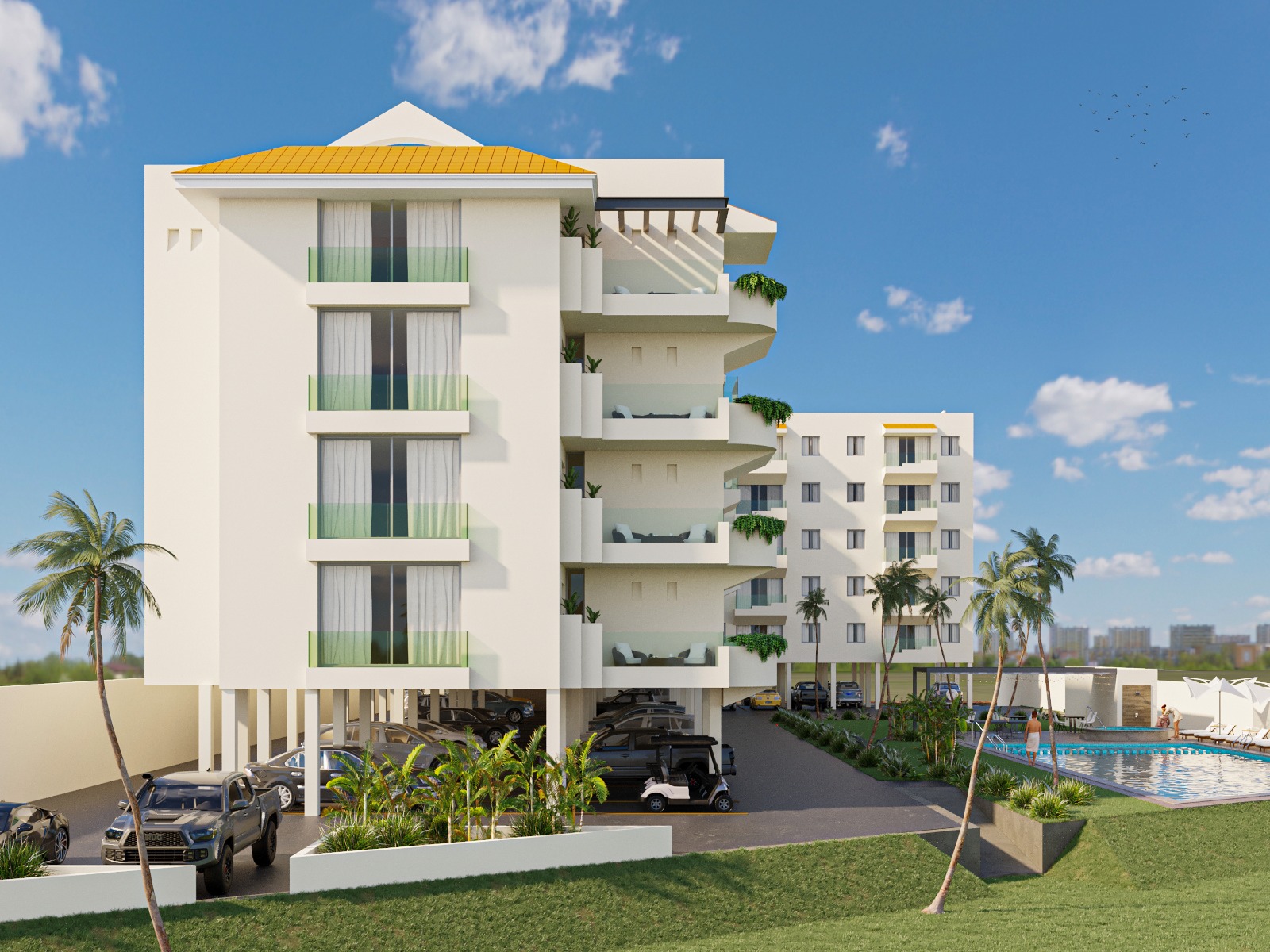 FACHADA POSTERIOR_ Marina Imperial Departamentos en Preventa en Marina Campo de Golf Mazatlán